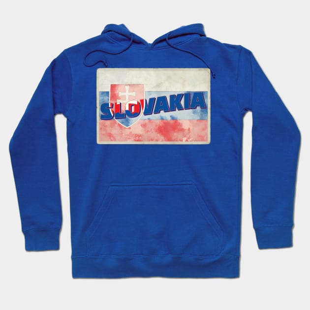 Slovakia Vintage style retro souvenir Hoodie by DesignerPropo